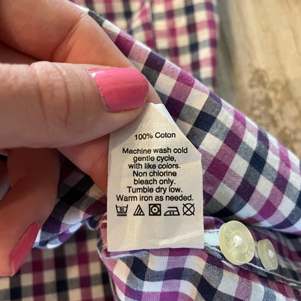 Purple and Blue Checkered Dress Shirt - Picture 5 of 7